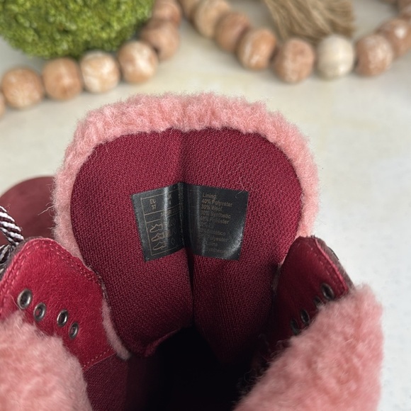 SCOTCH & SODA Made In Portugal Suede Cozy Hiker Boots burgundy Euro/37/ 6.5/7 - Picture 10 of 14